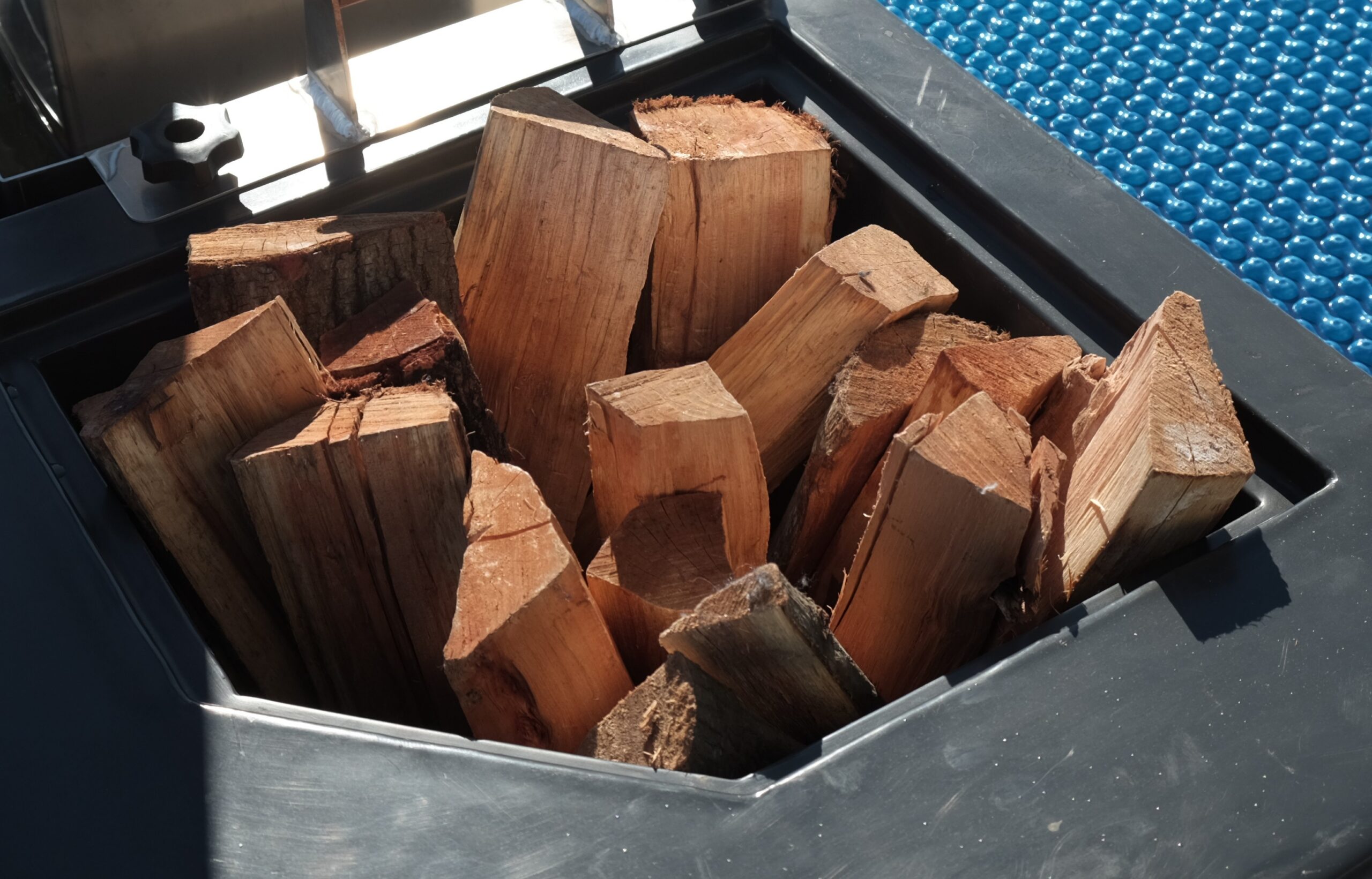 Storage area that holds extra wood
