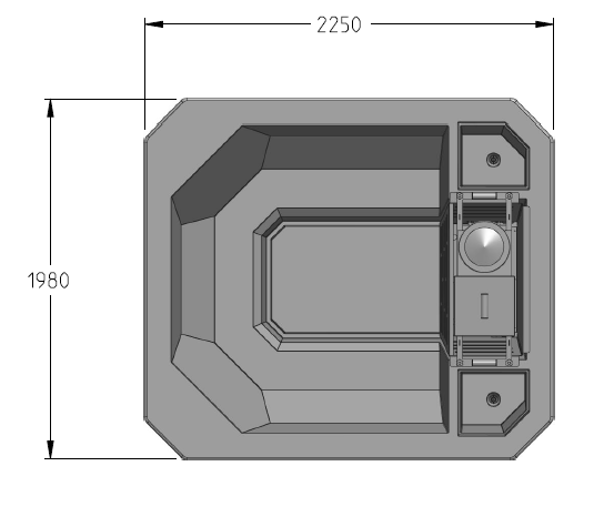 Carbo III hot tub dimensions diagram — top view